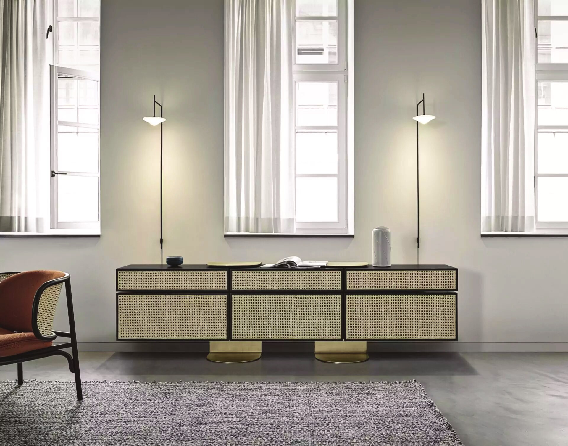 Caned credenza
